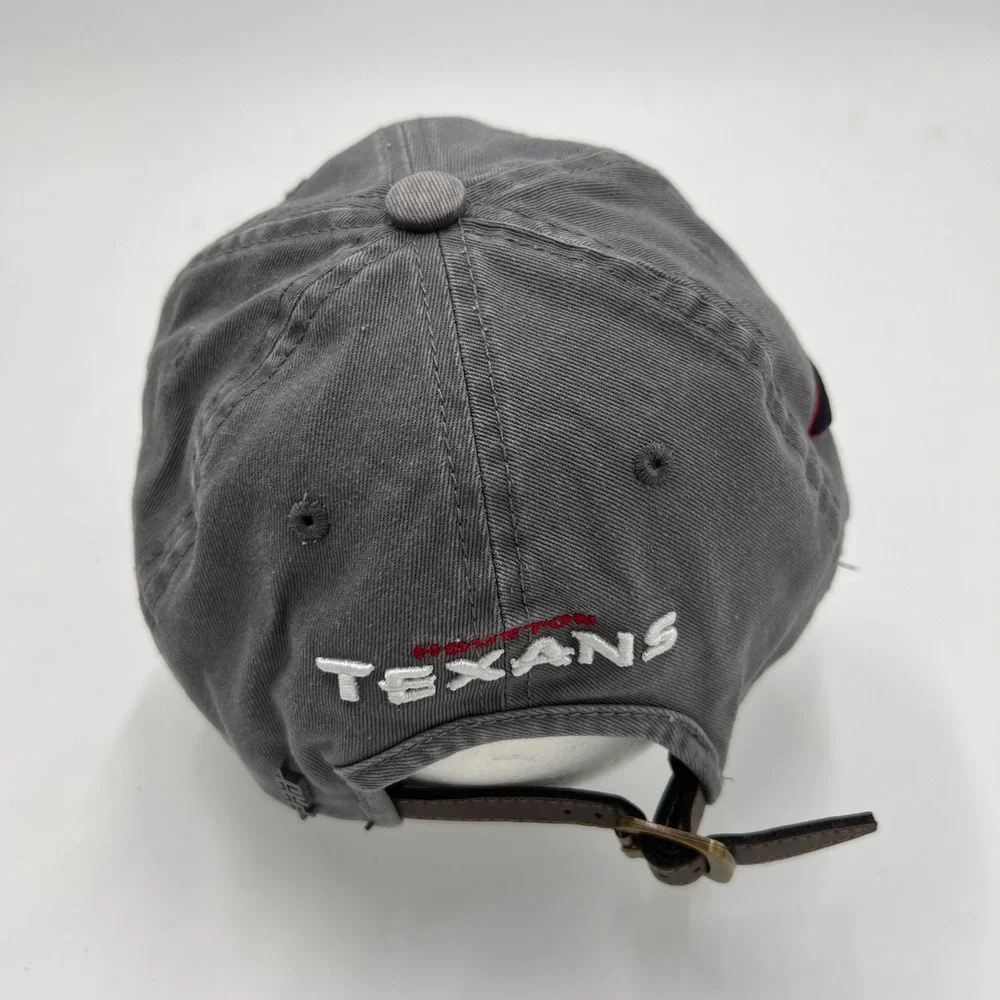 NFL Houston Texans Pro Standard Gray Wool Blend Leather Strapback Dad Hat Cap